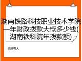 湖南铁路科技职业技术学院一年财政拨款大概多少钱(湖南铁科院年拨款额)