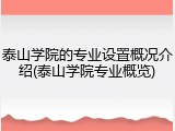 泰山学院的专业设置概况介绍(泰山学院专业概览)