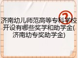 济南幼儿师范高等专科学校开设有哪些奖学和助学金(济南幼专奖助学金)