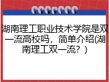 湖南理工职业技术学院是双一流高校吗，简单介绍(湖南理工双一流？)