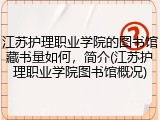 江苏护理职业学院的图书馆藏书量如何，简介(江苏护理职业学院图书馆概况)