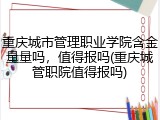 重庆城市管理职业学院含金量量吗，值得报吗(重庆城管职院值得报吗)