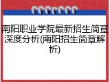 南阳职业学院最新招生简章深度分析(南阳招生简章解析)