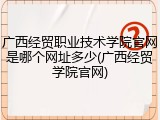 广西经贸职业技术学院官网是哪个网址多少(广西经贸学院官网)