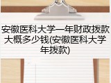 安徽医科大学一年财政拨款大概多少钱(安徽医科大学年拨款)