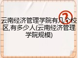 云南经济管理学院有几个校区,有多少人(云南经济管理学院规模)