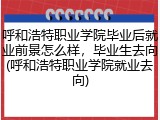 呼和浩特职业学院毕业后就业前景怎么样，毕业生去向(呼和浩特职业学院就业去向)