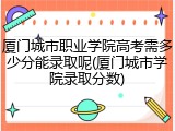 厦门城市职业学院高考需多少分能录取呢(厦门城市学院录取分数)