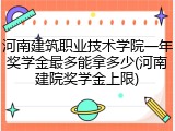 河南建筑职业技术学院一年奖学金最多能拿多少(河南建院奖学金上限)