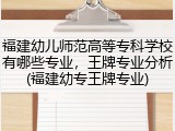 福建幼儿师范高等专科学校有哪些专业，王牌专业分析(福建幼专王牌专业)
