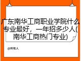 广东南华工商职业学院什么专业最好，一年招多少人(南华工商热门专业)