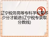 辽宁税务高等专科学校要多少分才能进(辽宁税专录取分数线)