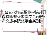 烟台文化旅游职业学院共开设有哪些类型奖学金(烟台文旅学院奖学金类别)