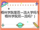 梧州学院是双一流大学吗?(梧州学院双一流吗？)