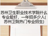 苏州卫生职业技术学院什么专业最好，一年招多少人(苏州卫院热门专业招生)