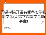 无锡学院开设有哪些奖学和助学金(无锡学院奖学金助学金)