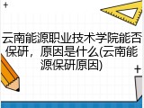 云南能源职业技术学院能否保研，原因是什么(云南能源保研原因)