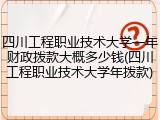 四川工程职业技术大学一年财政拨款大概多少钱(四川工程职业技术大学年拨款)