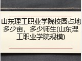 山东理工职业学院校园占地多少亩，多少师生(山东理工职业学院规模)