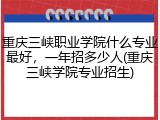 重庆三峡职业学院什么专业最好，一年招多少人(重庆三峡学院专业招生)