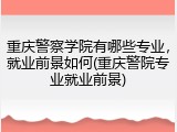 重庆警察学院有哪些专业，就业前景如何(重庆警院专业就业前景)