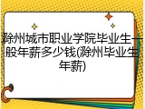 滁州城市职业学院毕业生一般年薪多少钱(滁州毕业生年薪)