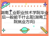 湖南工业职业技术学院毕业后一般能干什么呢(湖南工院就业方向)