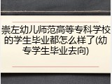 崇左幼儿师范高等专科学校的学生毕业都怎么样了(幼专学生毕业去向)