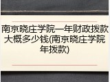 南京晓庄学院一年财政拨款大概多少钱(南京晓庄学院年拨款)