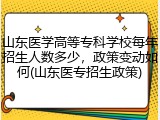 山东医学高等专科学校每年招生人数多少，政策变动如何(山东医专招生政策)