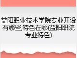 益阳职业技术学院专业开设有哪些,特色在哪(益阳职院专业特色)