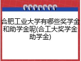 合肥工业大学有哪些奖学金和助学金呢(合工大奖学金助学金)