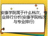 安康学院属于什么档次，专业排行分析(安康学院档次与专业排行)