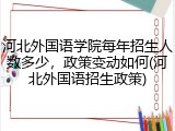 河北外国语学院每年招生人数多少，政策变动如何(河北外国语招生政策)