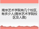 南京艺术学院有几个校区,有多少人(南京艺术学院校区及人数)