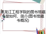 黑龙江工程学院的图书馆藏书量如何，简介(图书馆藏书概况)
