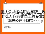 重庆公共运输职业学院主攻什么方向有哪些王牌专业(重庆公运王牌专业)