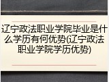 辽宁政法职业学院毕业是什么学历有何优势(辽宁政法职业学院学历优势)
