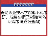 青岛职业技术学院能不能考研，成绩在哪里查询(青岛职院考研成绩查询)