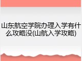 山东航空学院办理入学有什么攻略没(山航入学攻略)