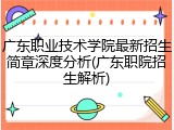 广东职业技术学院最新招生简章深度分析(广东职院招生解析)
