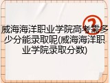 威海海洋职业学院高考需多少分能录取呢(威海海洋职业学院录取分数)