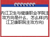 内江卫生与健康职业学院主攻方向是什么，怎么样(内江卫康职院主攻方向)