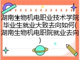 湖南生物机电职业技术学院毕业生就业大致去向如何(湖南生物机电职院就业去向)