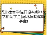 河北体育学院开设有哪些奖学和助学金(河北体院奖助学金)