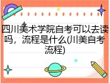 四川美术学院自考可以去读吗，流程是什么(川美自考流程)