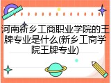 河南新乡工商职业学院的王牌专业是什么(新乡工商学院王牌专业)