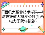 江西电力职业技术学院一年财政拨款大概多少钱(江西电力职院年拨款)