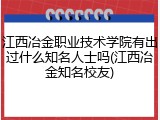 江西冶金职业技术学院有出过什么知名人士吗(江西冶金知名校友)