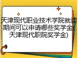 天津现代职业技术学院就读期间可以申请哪些奖学金(天津现代职院奖学金)